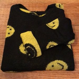 Forever 21 Black/Yellow Smiley Face Sweater